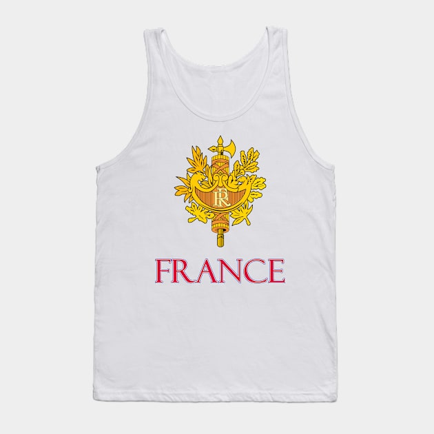 France - Coat of Arms Design Tank Top by Naves